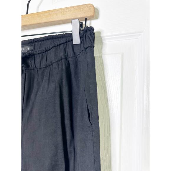 Theory Rhodri Linen Blend Black Casual Ankle Zip Pants Womens Size Medium - Picture 4 of 6